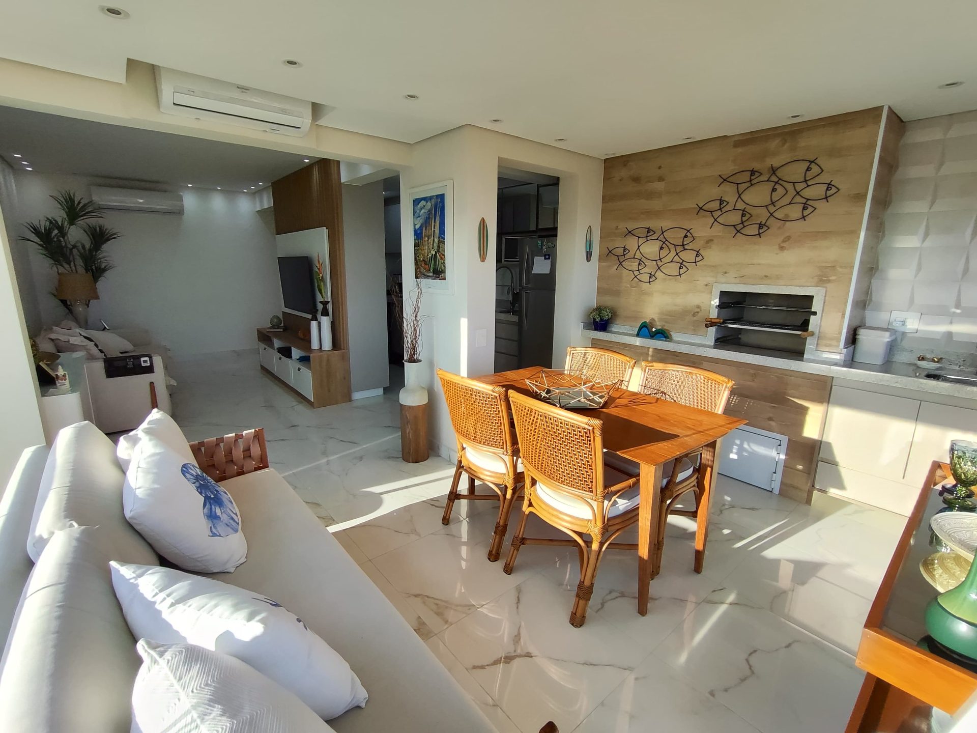 Apto decorado, vista livre para o mar, lazer completo, 2 vagas em Loteamento João Batista Julião, Guarujá — foto 9